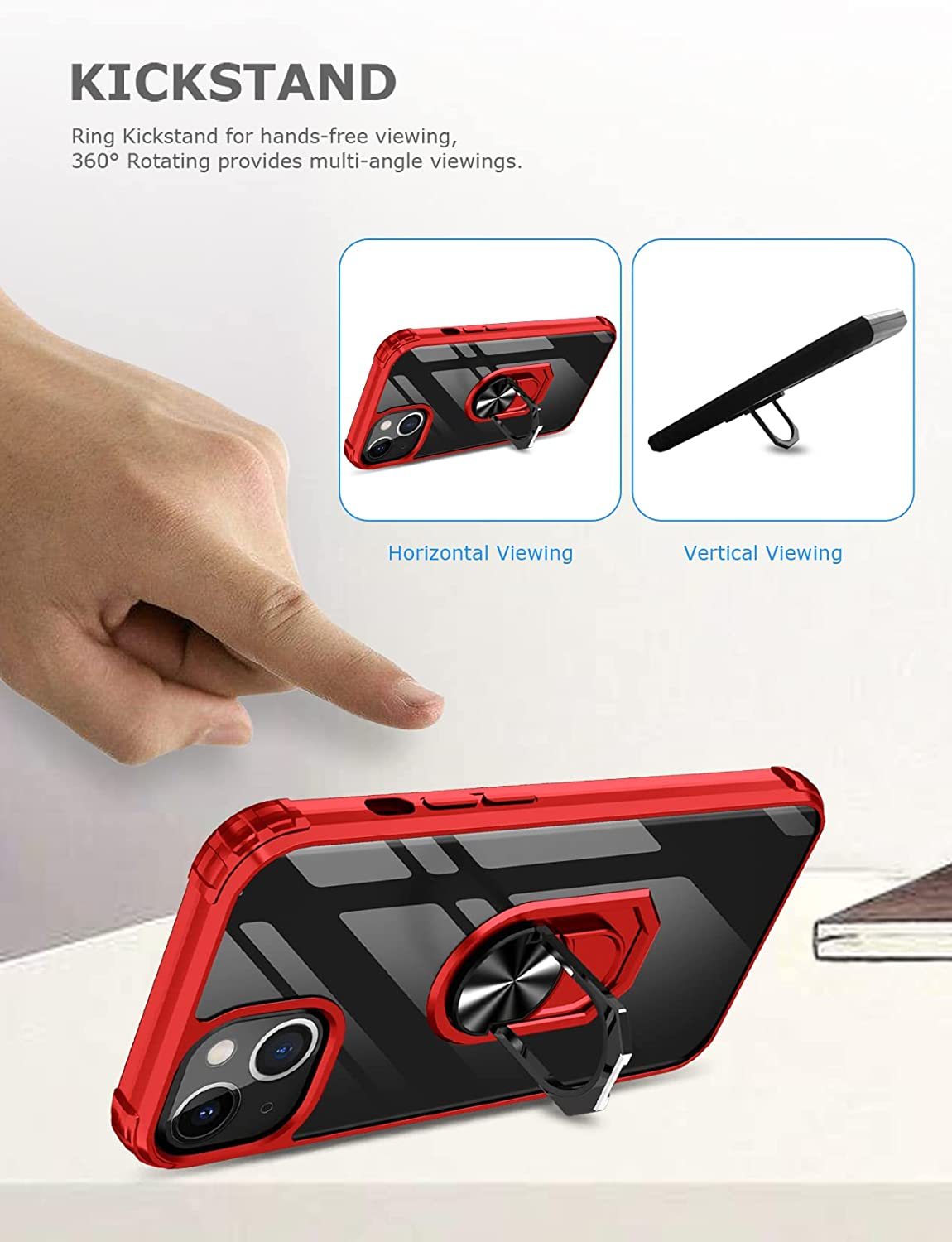 iPhone 14 Plus Rugged Tough Case Shockproof Hybrid Cover RED