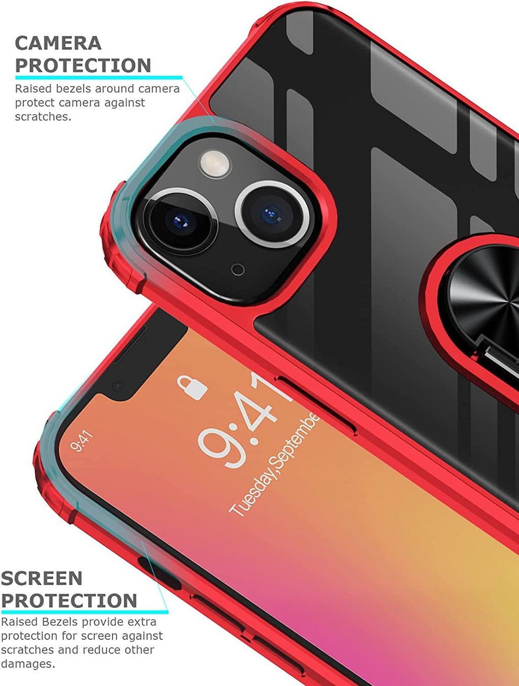iPhone 14 Plus Rugged Tough Case Shockproof Hybrid Cover RED