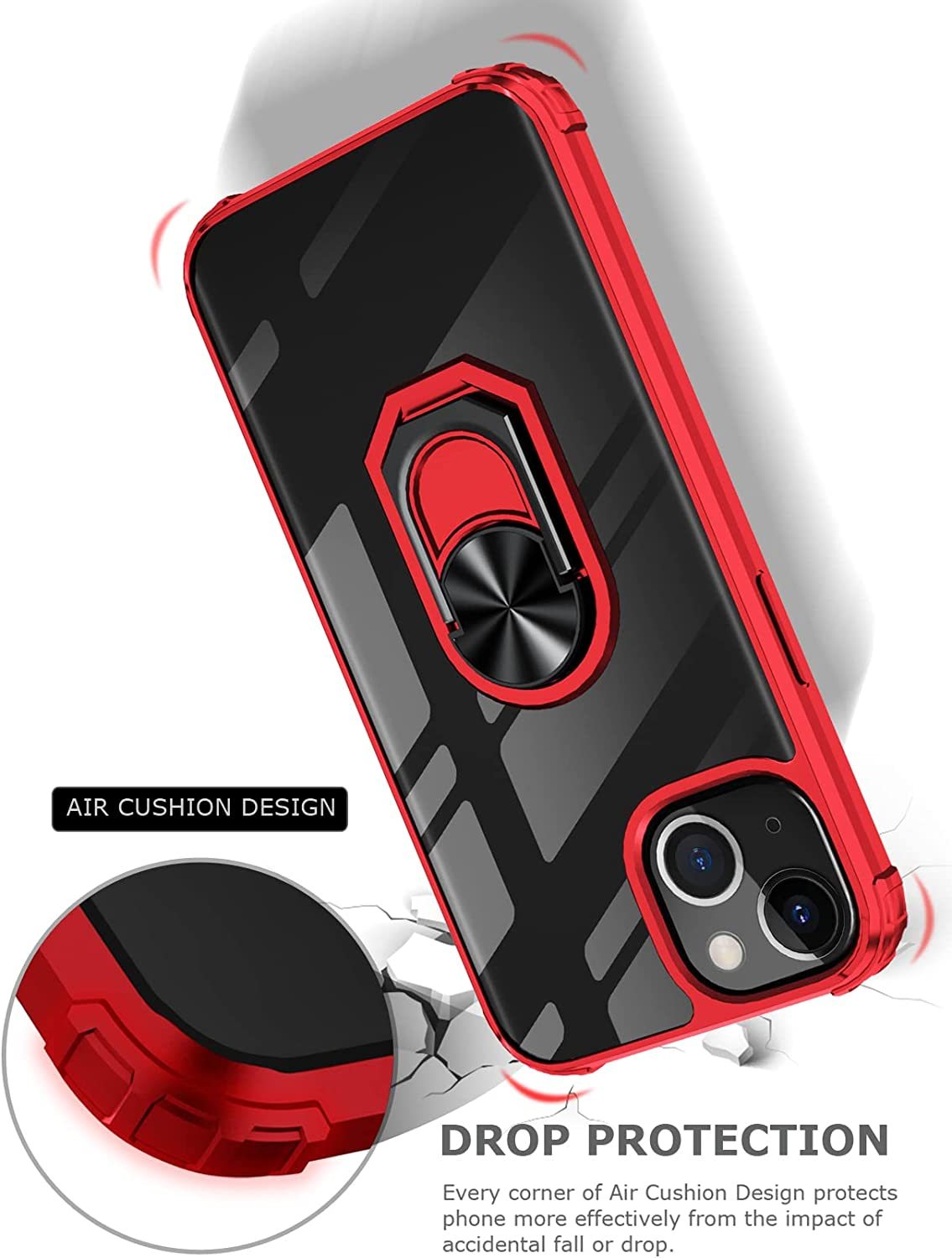 iPhone 14 Plus Rugged Tough Case Shockproof Hybrid Cover RED