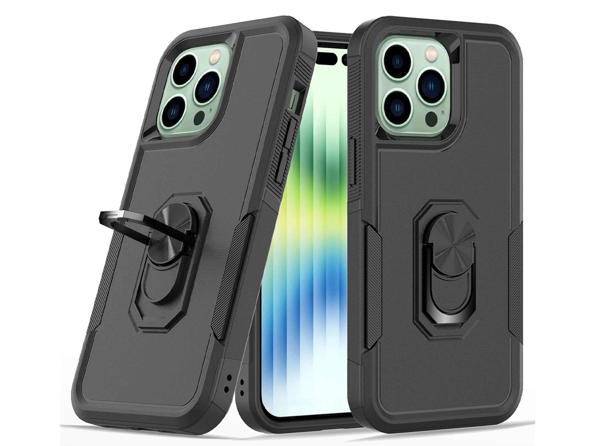 iPhone 14 Pro Heavy Duty Case Rugged Tough Dual Layer Shockproof Cover BLACK
