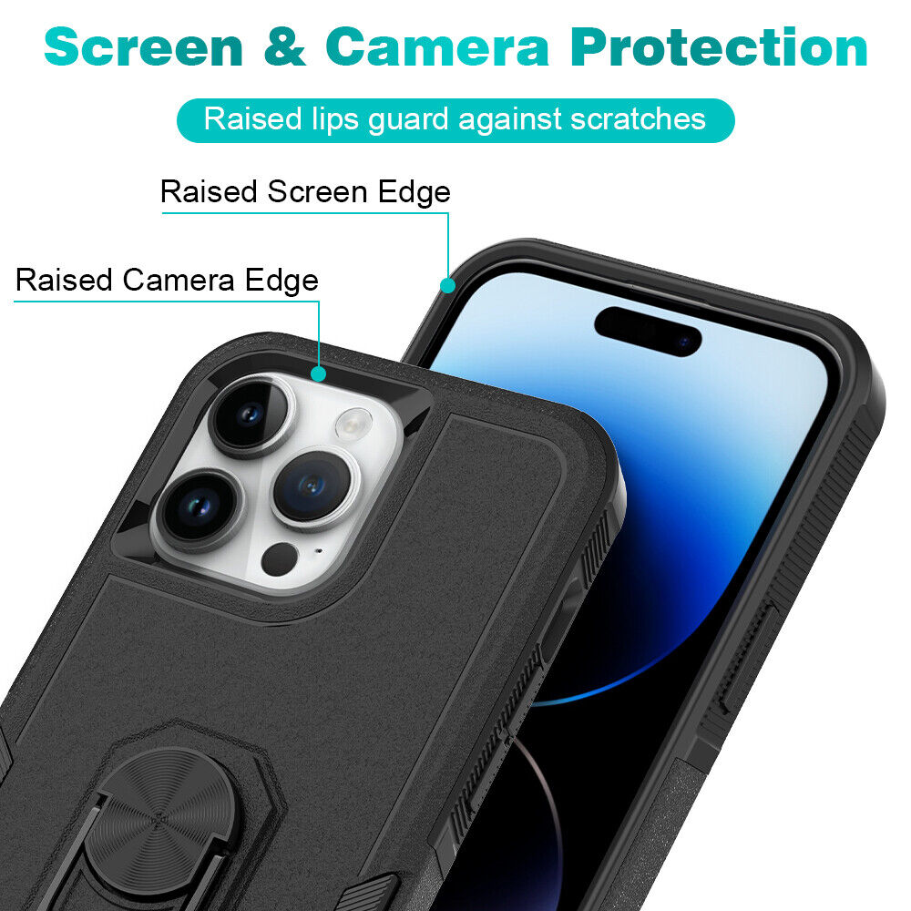 iPhone 14 Pro Heavy Duty Case Rugged Tough Dual Layer Shockproof Cover BLACK