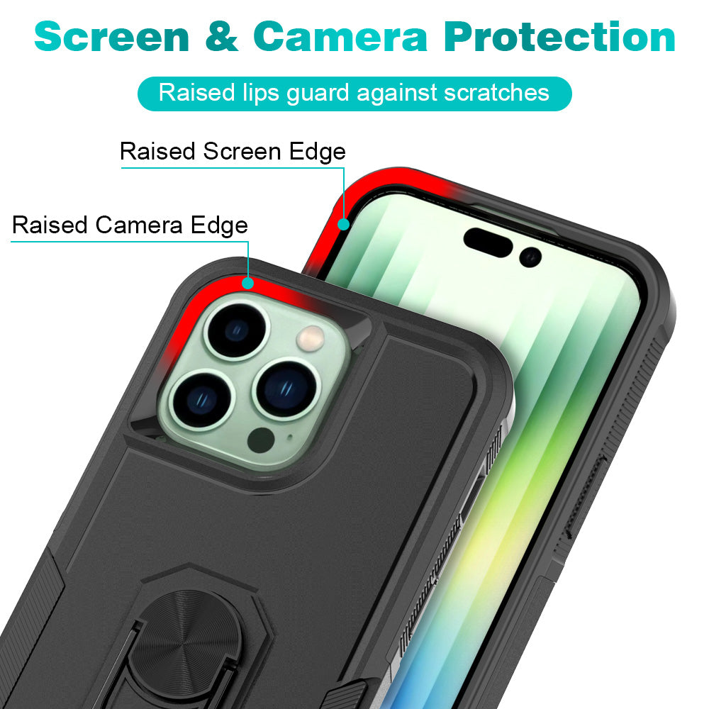 iPhone 14 Pro Heavy Duty Case Rugged Tough Dual Layer Shockproof Cover BLACK
