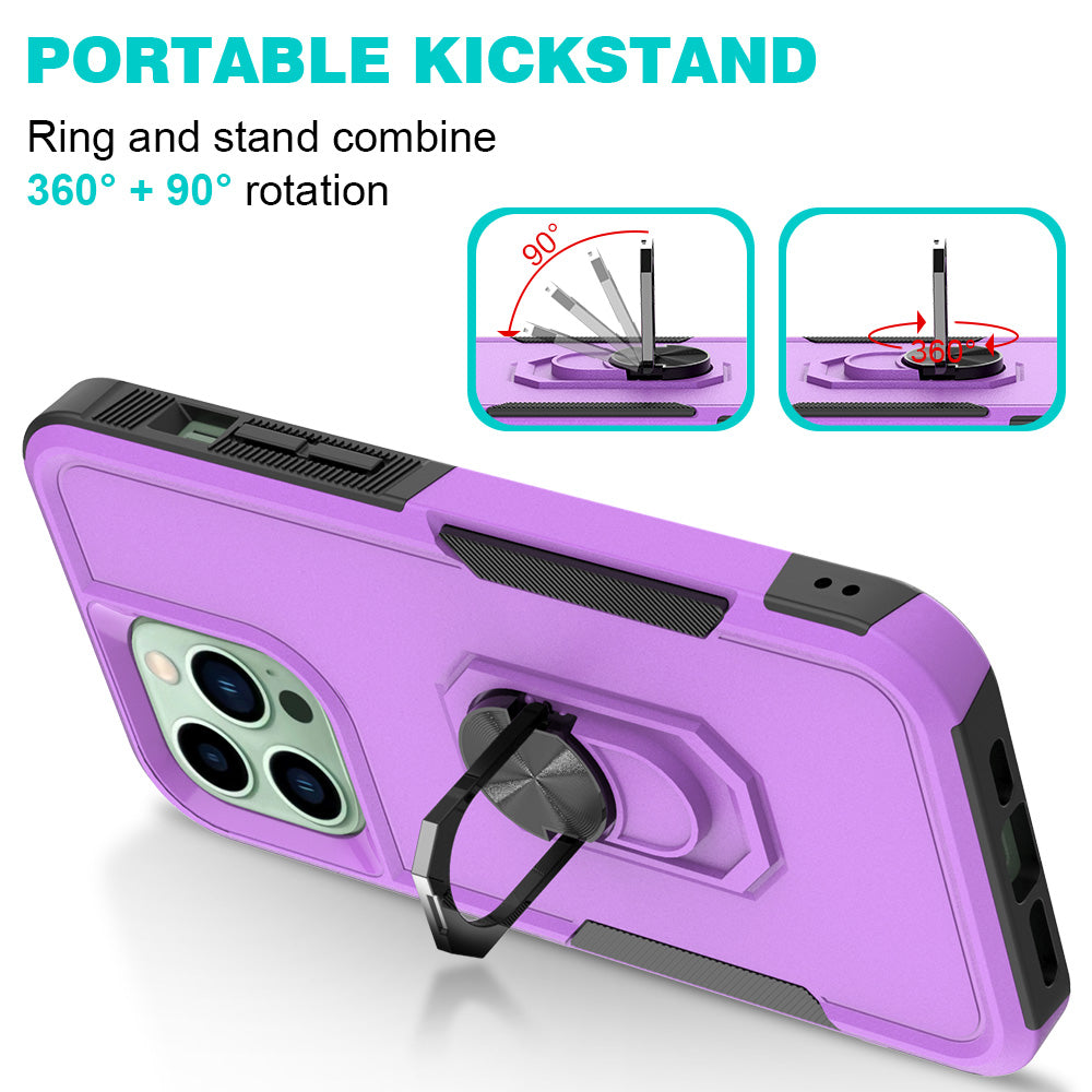 iPhone 14 Pro Heavy Duty Case Rugged Tough Dual Layer Shockproof Cover PURPLE