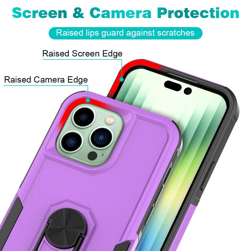 iPhone 14 Pro Heavy Duty Case Rugged Tough Dual Layer Shockproof Cover PURPLE