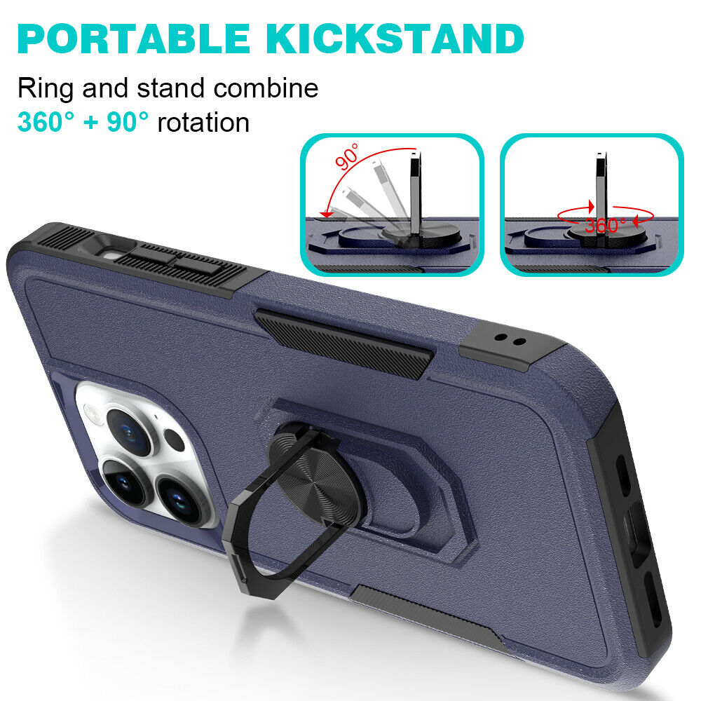 iPhone 14 Pro Heavy Duty Case Rugged Tough Dual Layer Shockproof Cover BLUE