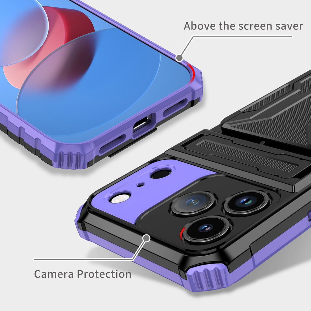iPhone 18 Pro / 17 Pro Heavy Duty Kickstand Card Holder Case Shockproof