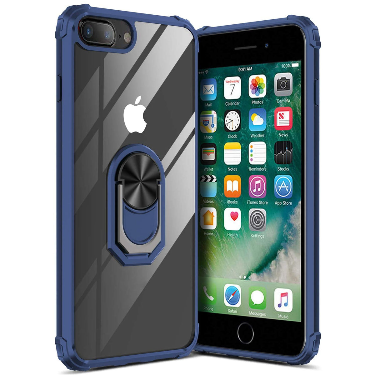 iPhone 7 Plus Rugged Tough Case Shockproof Hybrid Cover BLUE