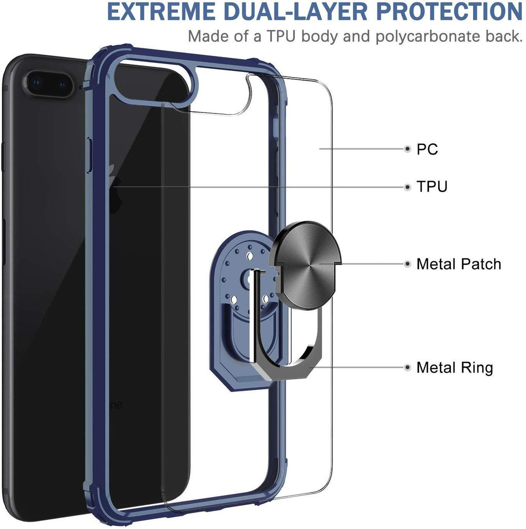iPhone 7 Plus Rugged Tough Case Shockproof Hybrid Cover BLUE