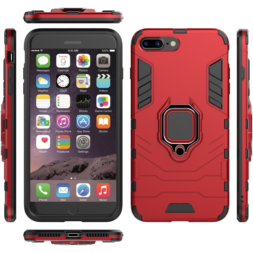 iPhone 7 Plus Rugged Tough Case Shockproof Hybrid Cover RED