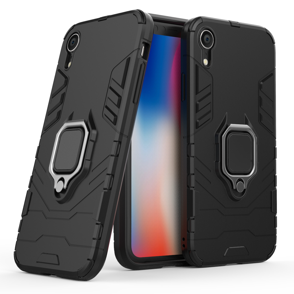 iPhone XR Rugged Tough Case Shockproof Hybrid Cover BLACK