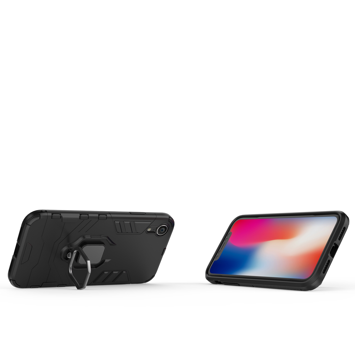 iPhone XR Rugged Tough Case Shockproof Hybrid Cover BLACK