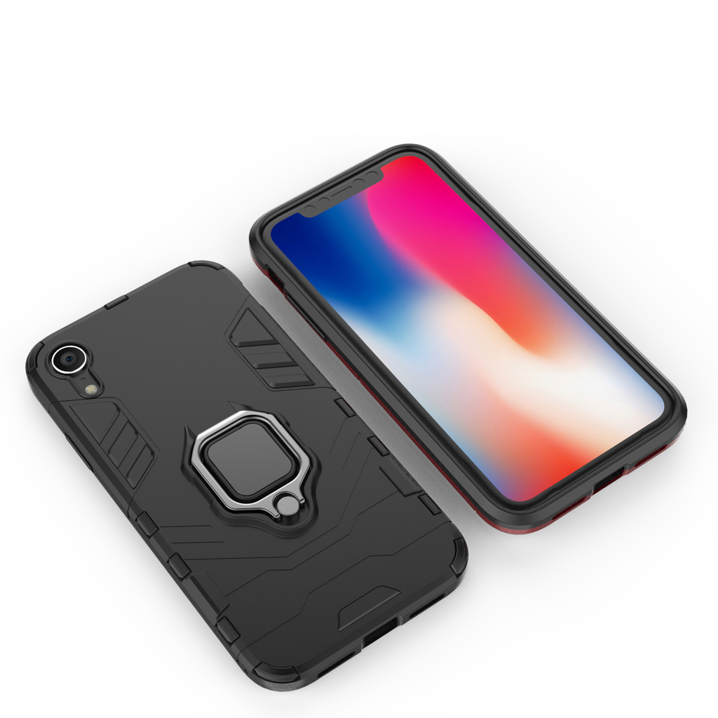 iPhone XR Rugged Tough Case Shockproof Hybrid Cover BLACK