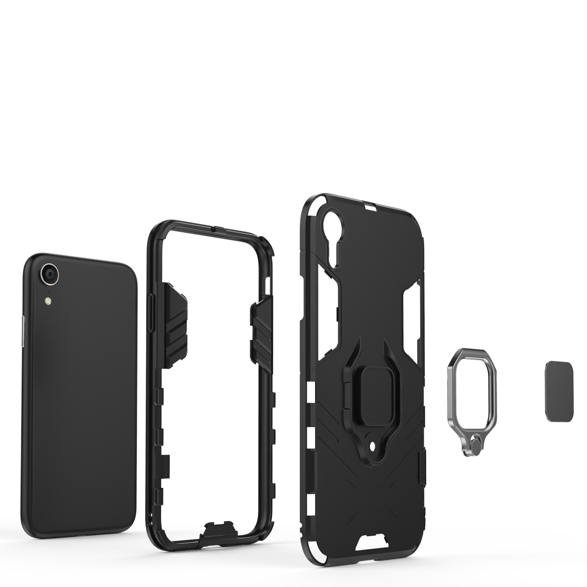 iPhone XR Rugged Tough Case Shockproof Hybrid Cover BLACK