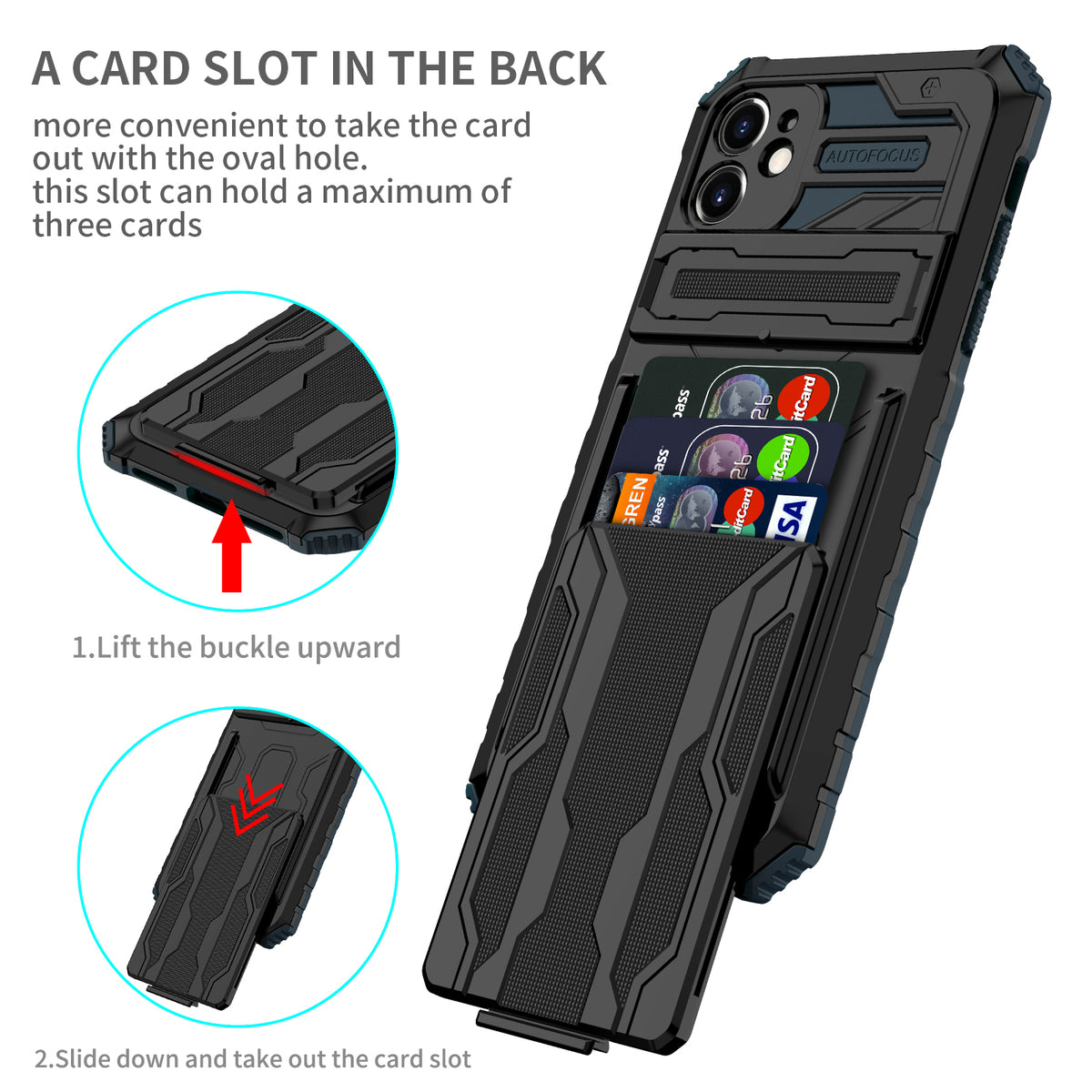 iPhone 11 Heavy Duty Kickstand Case Shockproof Card Holder GREEN