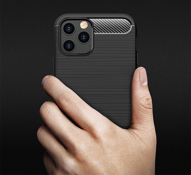 iPhone 13 Pro Max Slim Fit Case Tough Gel TPU Rubber Cover BLACK