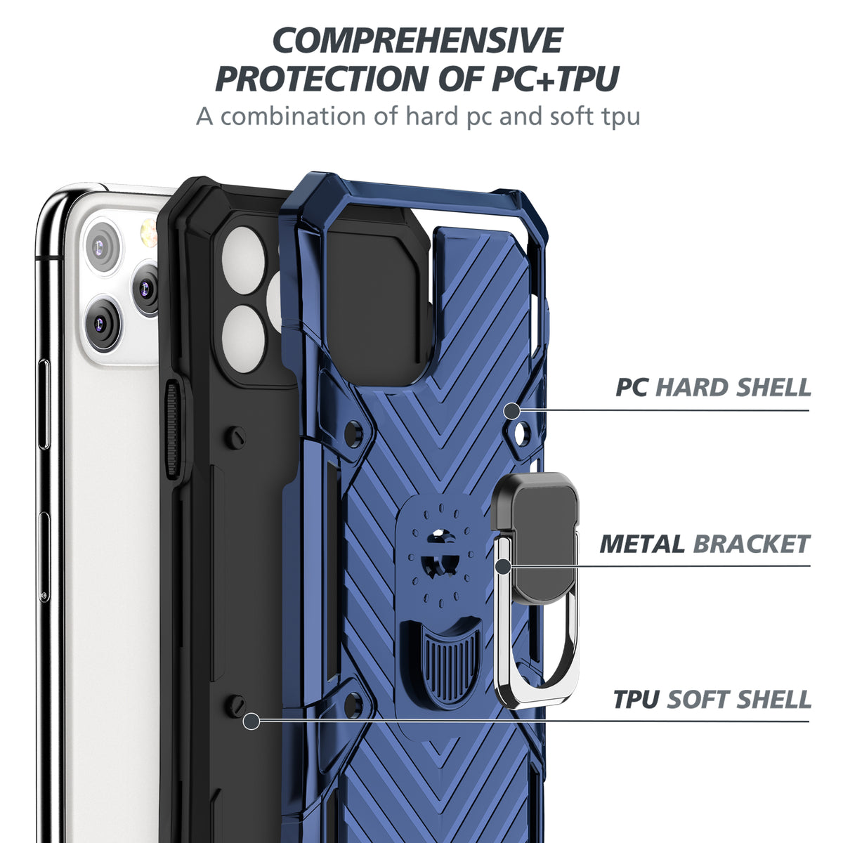 iPhone 11 Pro Max Rugged Tough Case Shockproof Hybrid Cover BLUE