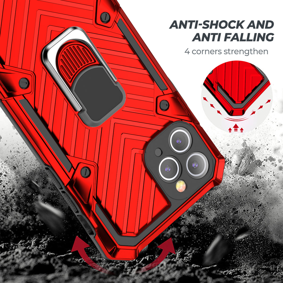 iPhone 11 Pro Max Rugged Tough Case Shockproof Hybrid Cover RED