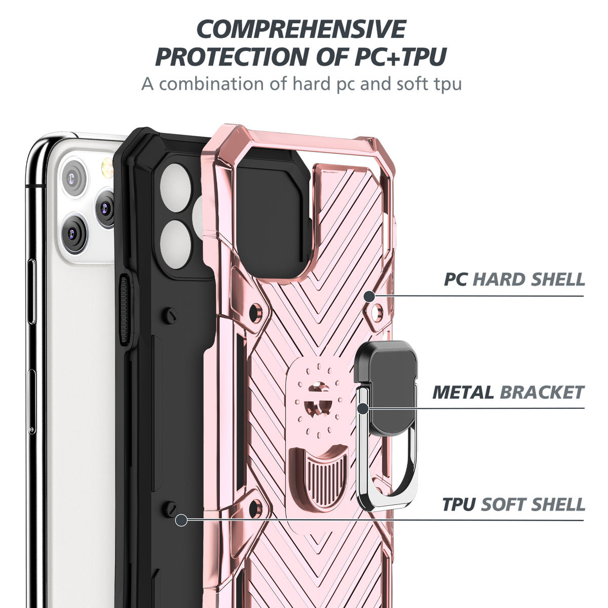 iPhone 11 Pro Max Rugged Tough Case Shockproof Hybrid Cover PINK