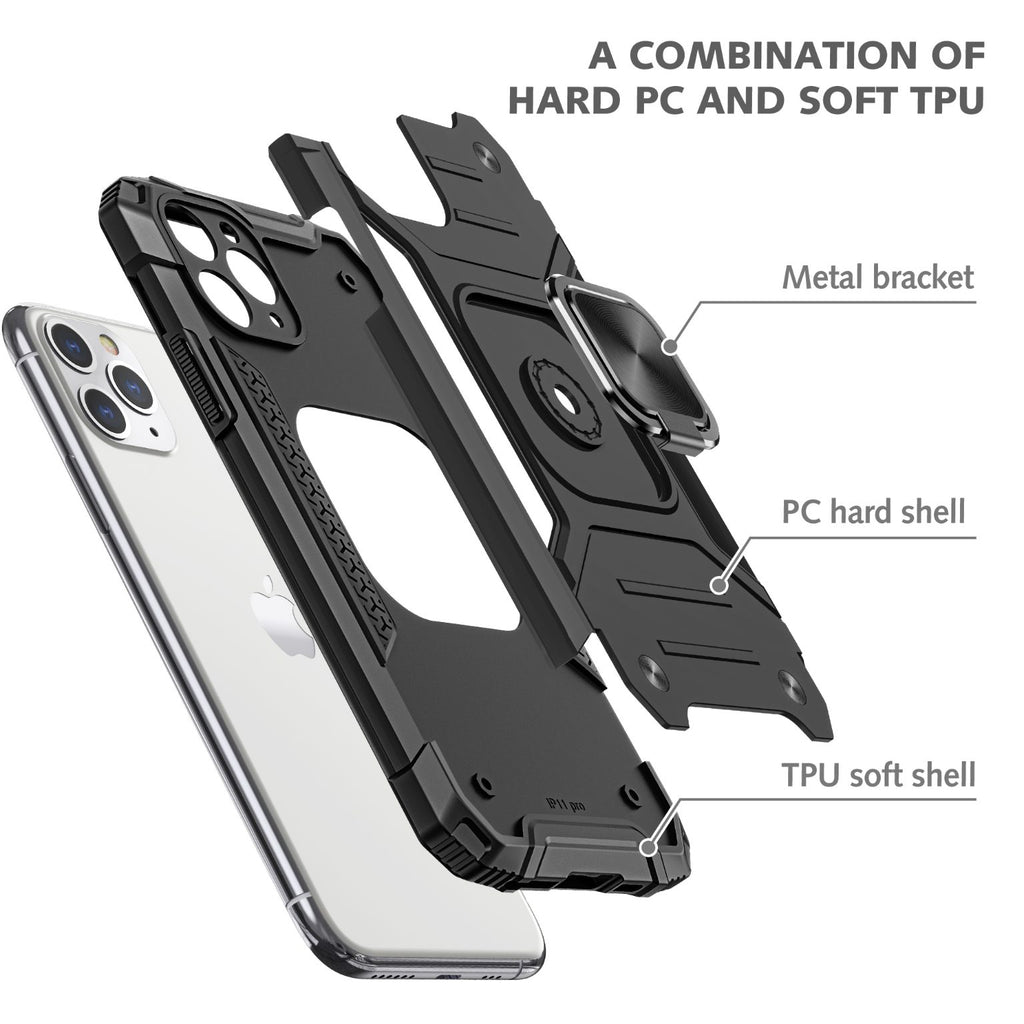 iPhone 11 Pro Rugged Tough Case Shockproof Hybrid Cover BLACK