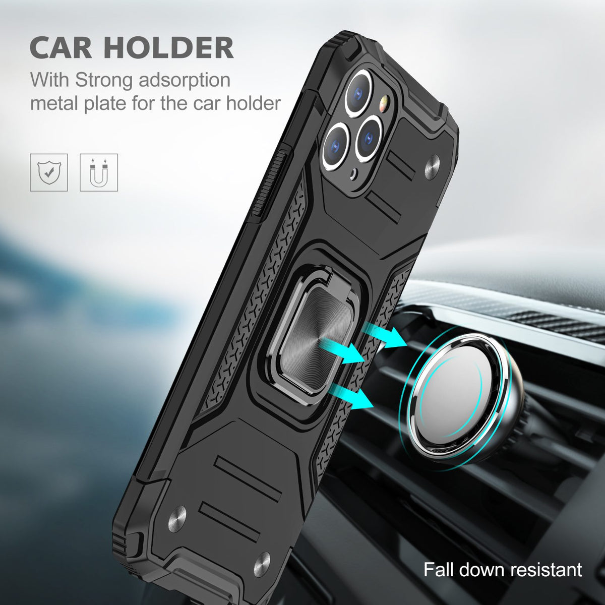 iPhone 11 Pro Rugged Tough Case Shockproof Hybrid Cover BLACK