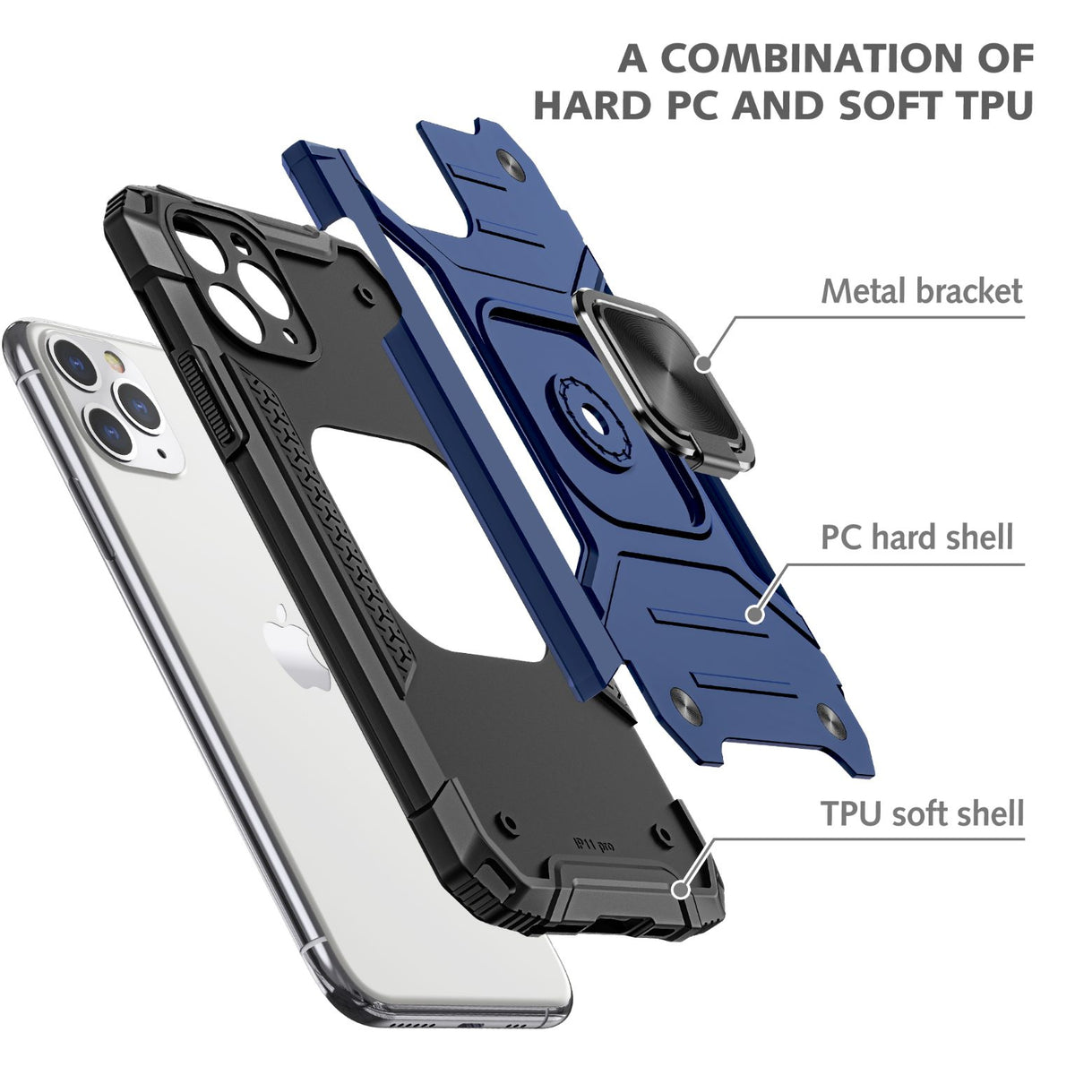 iPhone 11 Pro Rugged Tough Case Shockproof Hybrid Cover BLUE