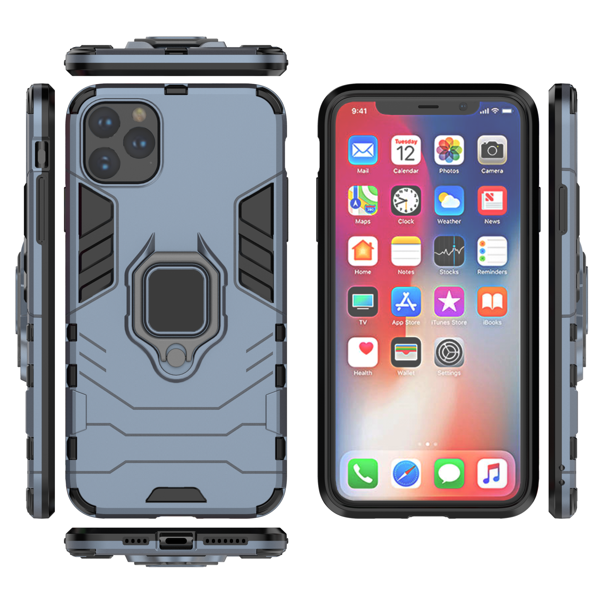 iPhone 11 Pro Max Rugged Tough Case Shockproof Hybrid Cover BLUE