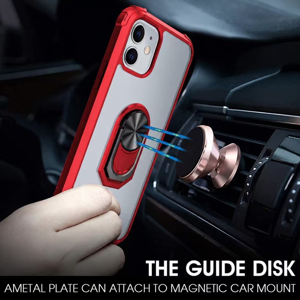 iPhone 12 Rugged Tough Case Shockproof Hybrid Cover RED