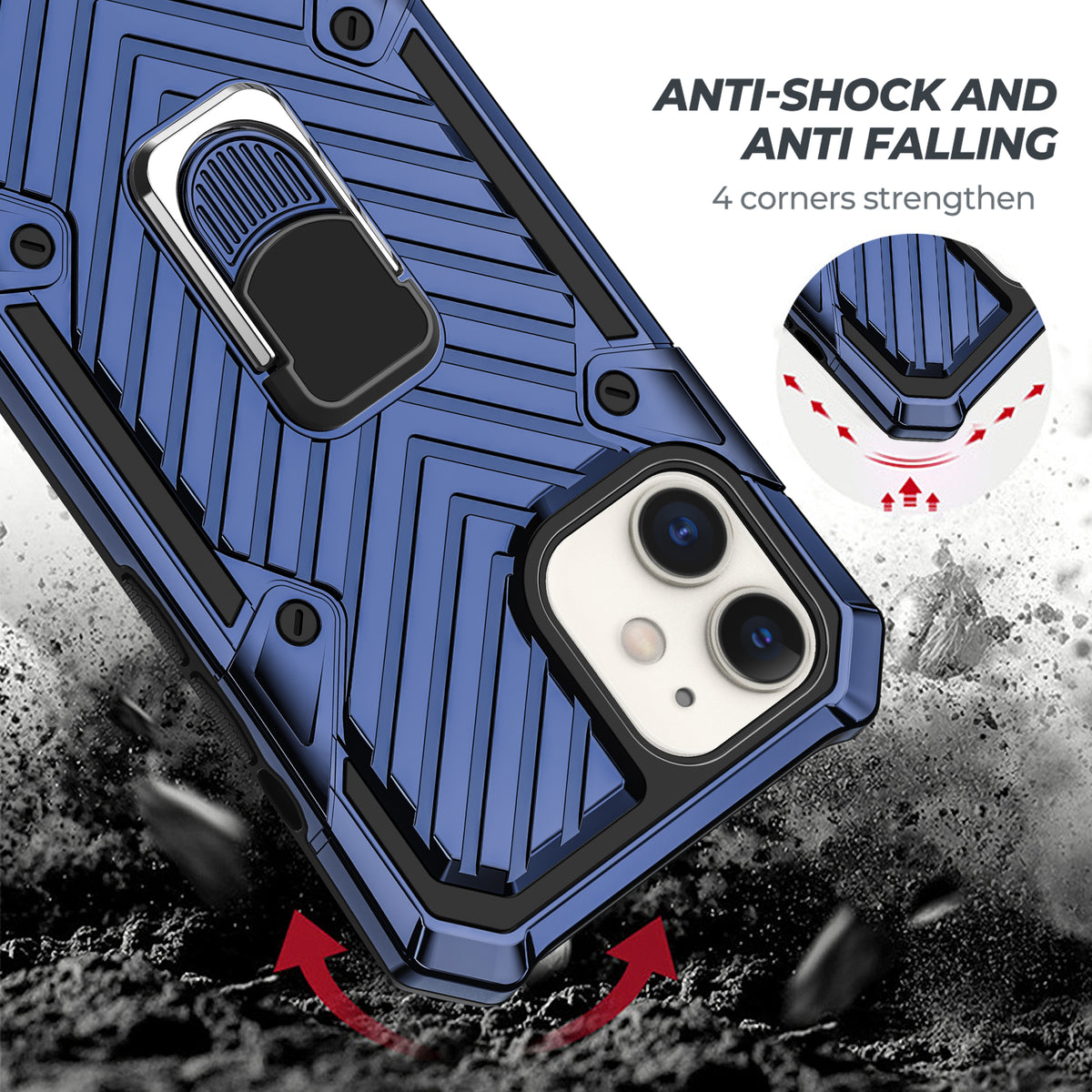 iPhone 12 Mini Rugged Tough Case Shockproof Hybrid Cover BLUE