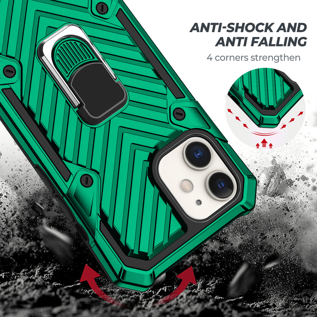 iPhone 12 Rugged Tough Case Shockproof Hybrid Cover DARK GREEN
