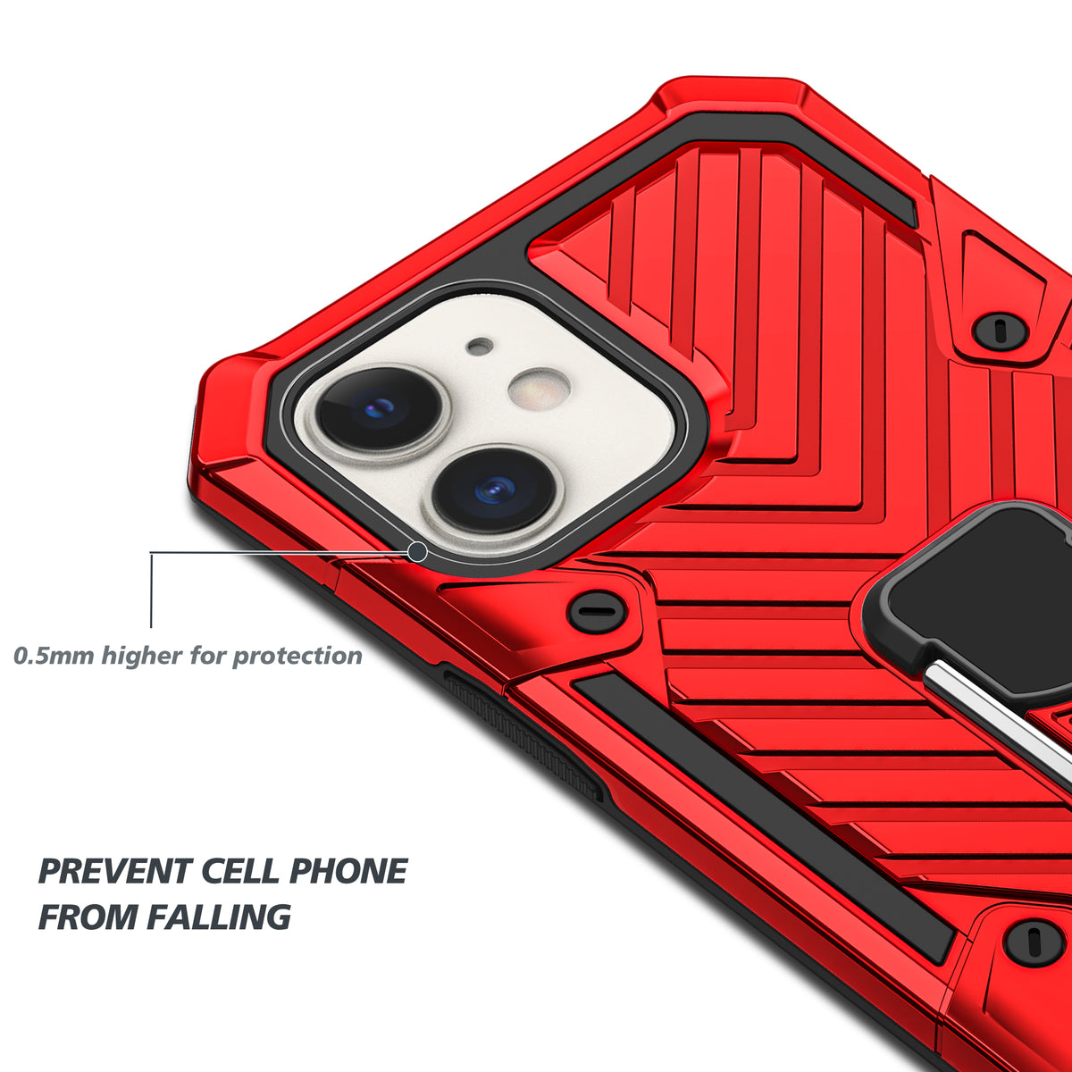 iPhone 12 Mini Rugged Tough Case Shockproof Hybrid Cover RED