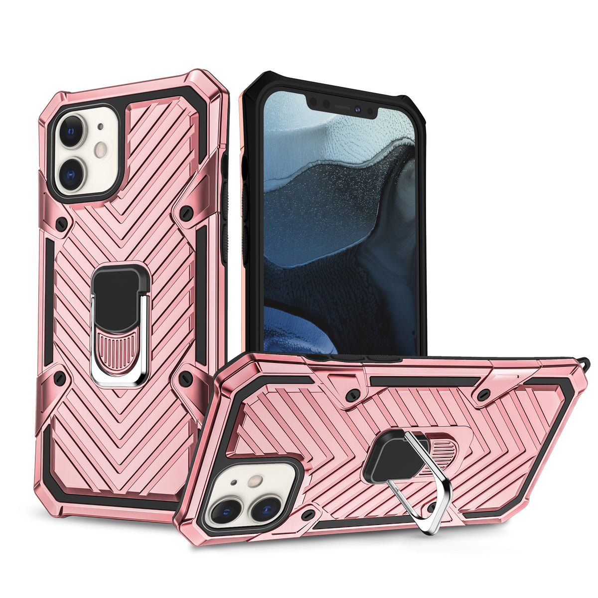 iPhone 12 Rugged Tough Case Shockproof Hybrid Cover PINK