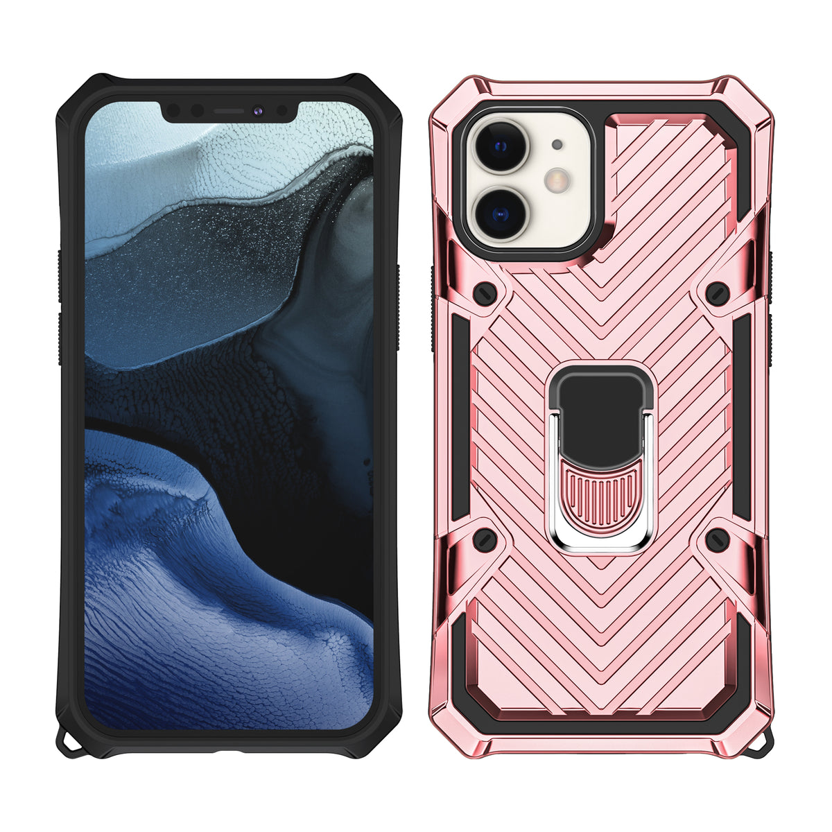 iPhone 12 Rugged Tough Case Shockproof Hybrid Cover PINK