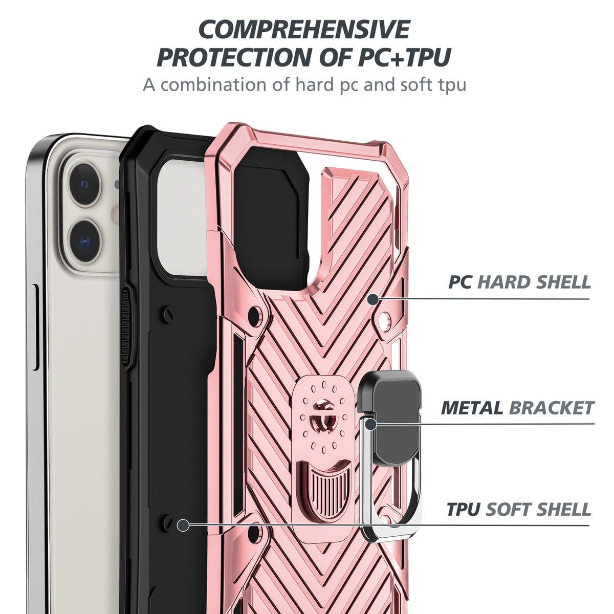 iPhone 12 Mini Rugged Tough Case Shockproof Hybrid Cover PINK