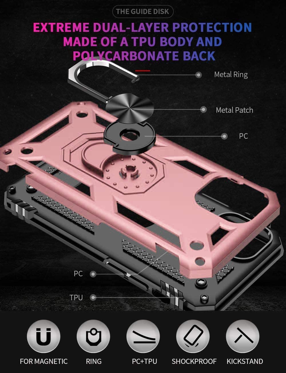 iPhone 11 Rugged Tough Case Shockproof Hybrid Cover PINK