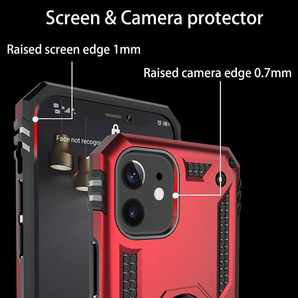 iPhone 12 Mini Rugged Tough Case Shockproof Hybrid Cover RED