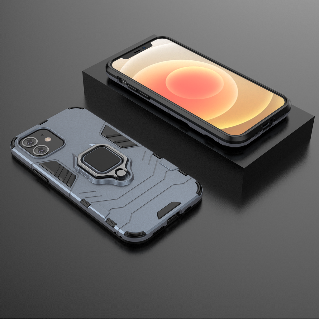 iPhone 12 Rugged Tough Case Shockproof Hybrid Cover BLUE