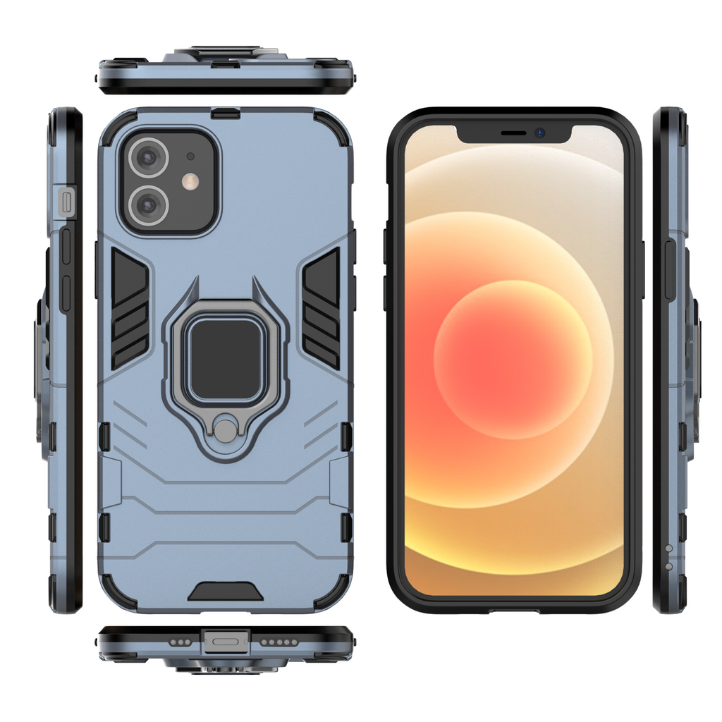 iPhone 12 Rugged Tough Case Shockproof Hybrid Cover BLUE