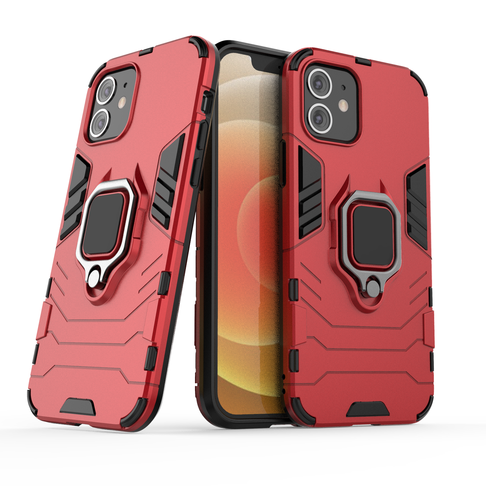 iPhone 12 Mini Rugged Tough Case Shockproof Hybrid Cover RED