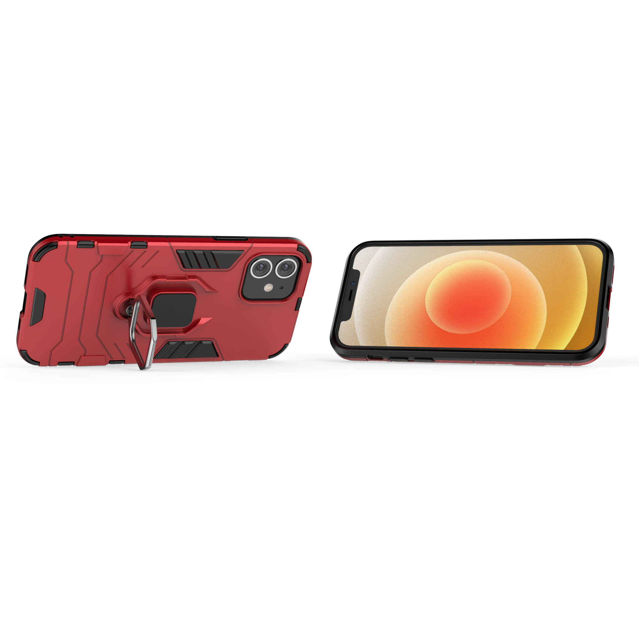 iPhone 12 Mini Rugged Tough Case Shockproof Hybrid Cover RED