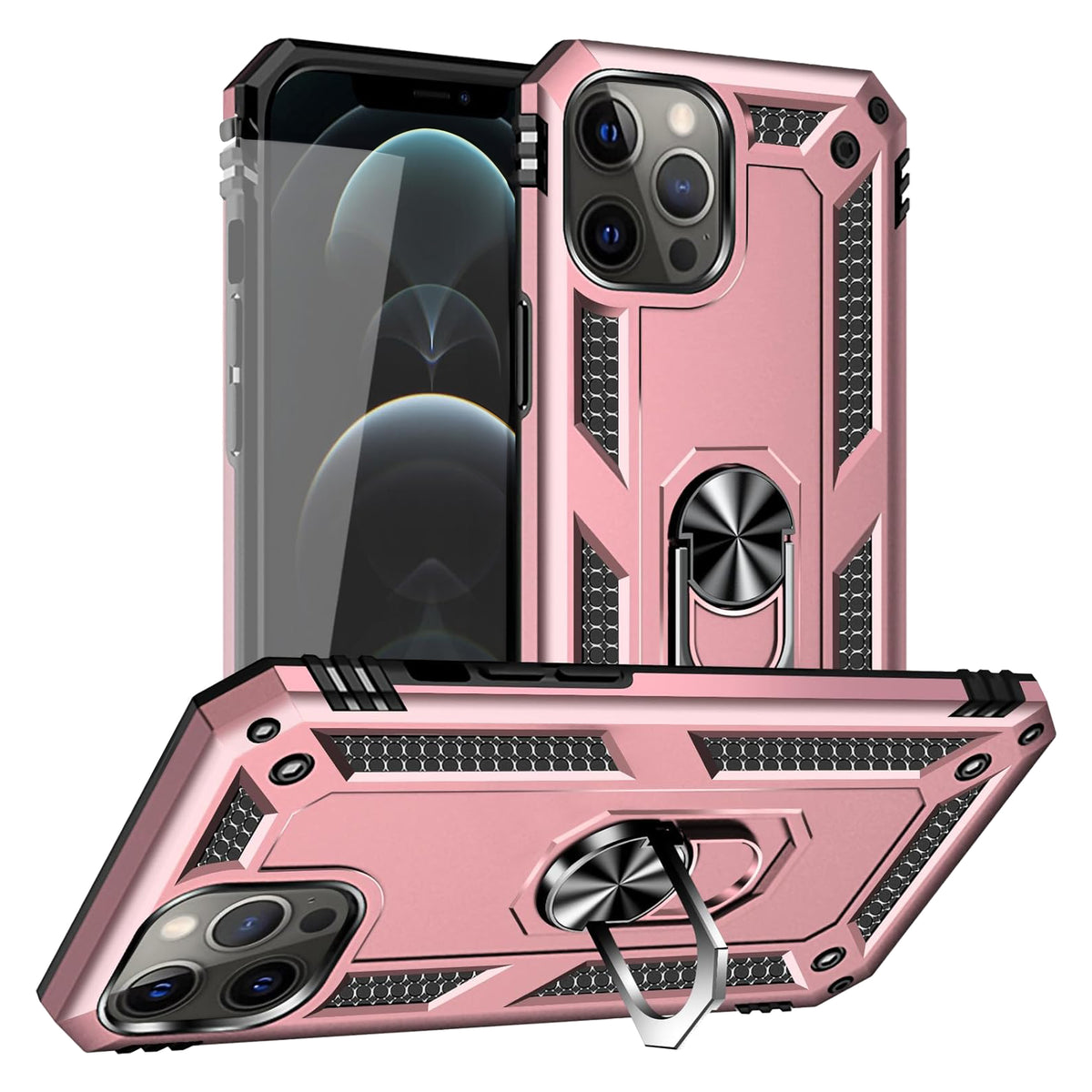 iPhone 12 Pro Rugged Tough Case Shockproof Hybrid Cover PINK