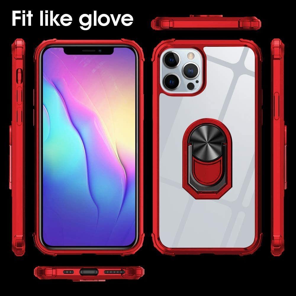 iPhone 12 Pro Rugged Tough Case Shockproof Hybrid Cover RED