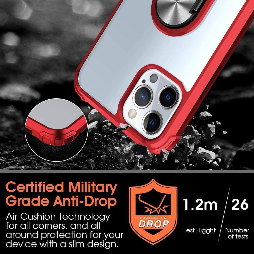 iPhone 12 Pro Rugged Tough Case Shockproof Hybrid Cover RED