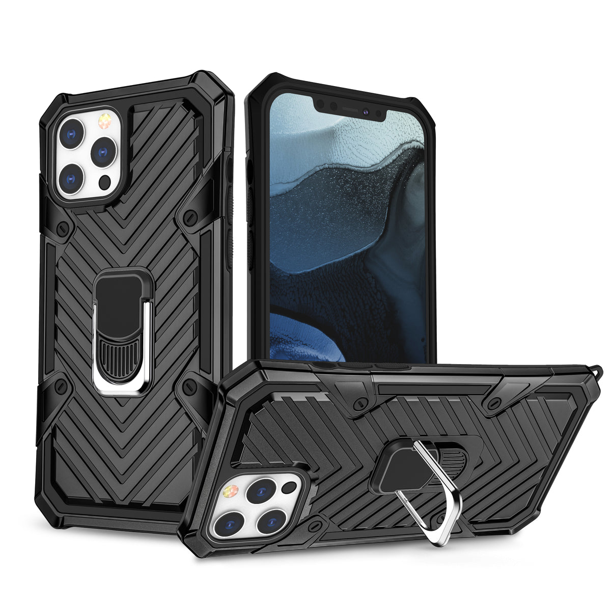 iPhone 12 Pro Max Rugged Tough Case Shockproof Hybrid Cover BLACK