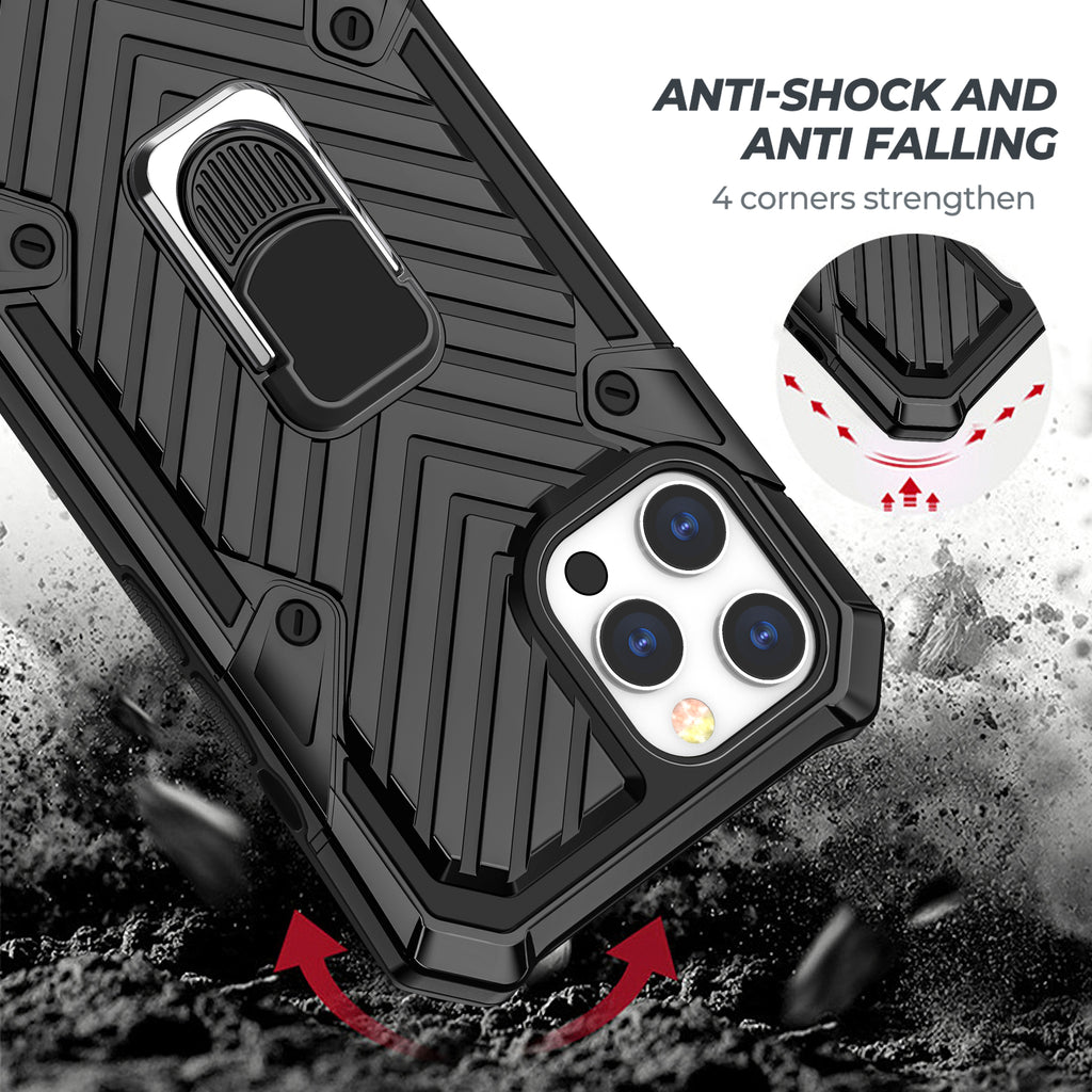 iPhone 12 Pro Max Rugged Tough Case Shockproof Hybrid Cover BLACK