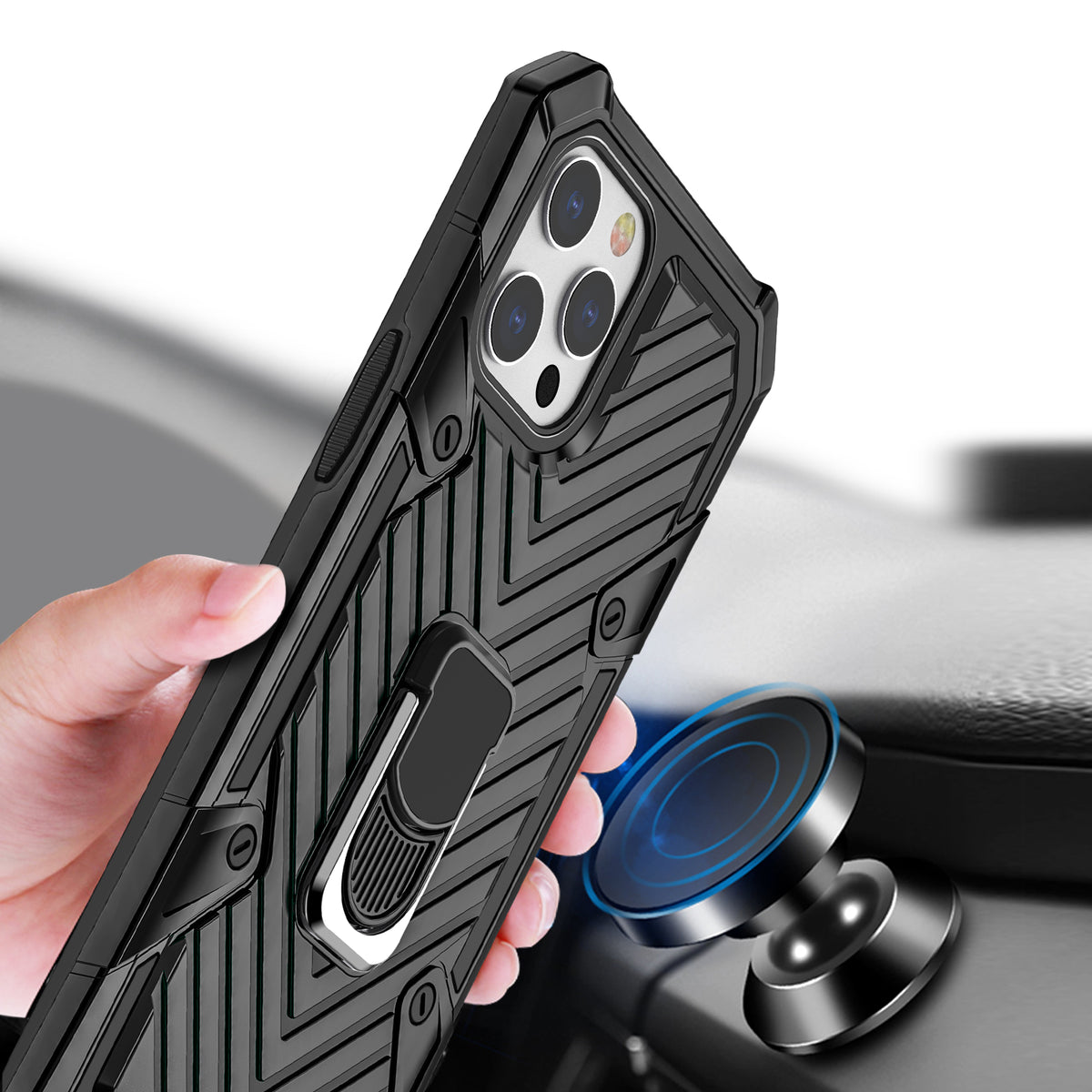iPhone 12 Pro Max Rugged Tough Case Shockproof Hybrid Cover BLACK