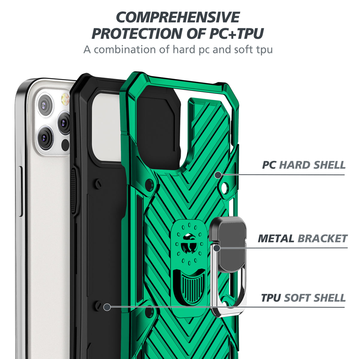 iPhone 12 Pro Max Rugged Tough Case Shockproof Hybrid Cover DARK GREEN