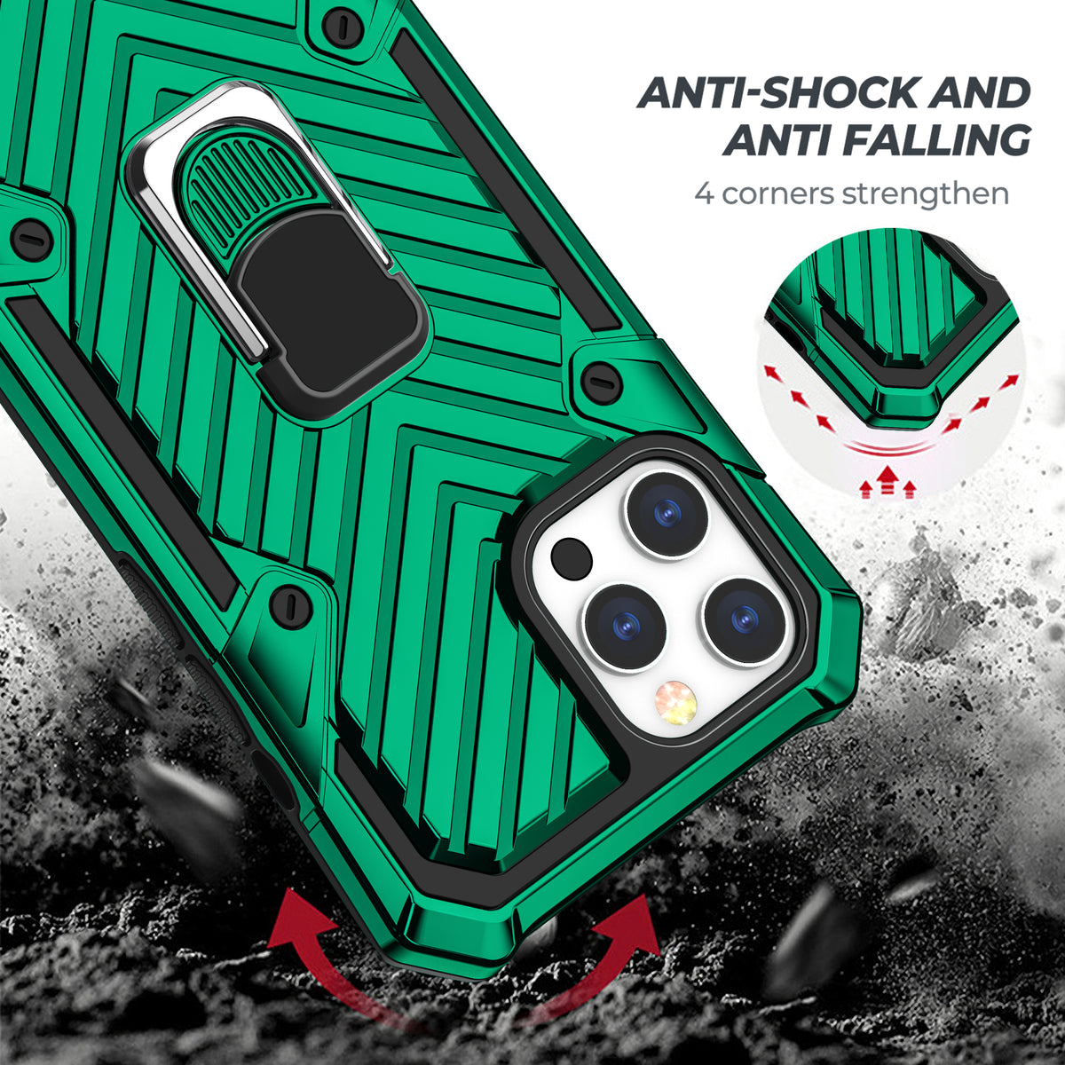 iPhone 12 Pro Max Rugged Tough Case Shockproof Hybrid Cover DARK GREEN