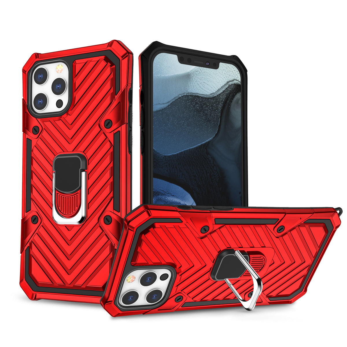 iPhone 12 Pro Rugged Tough Case Shockproof Hybrid Cover RED