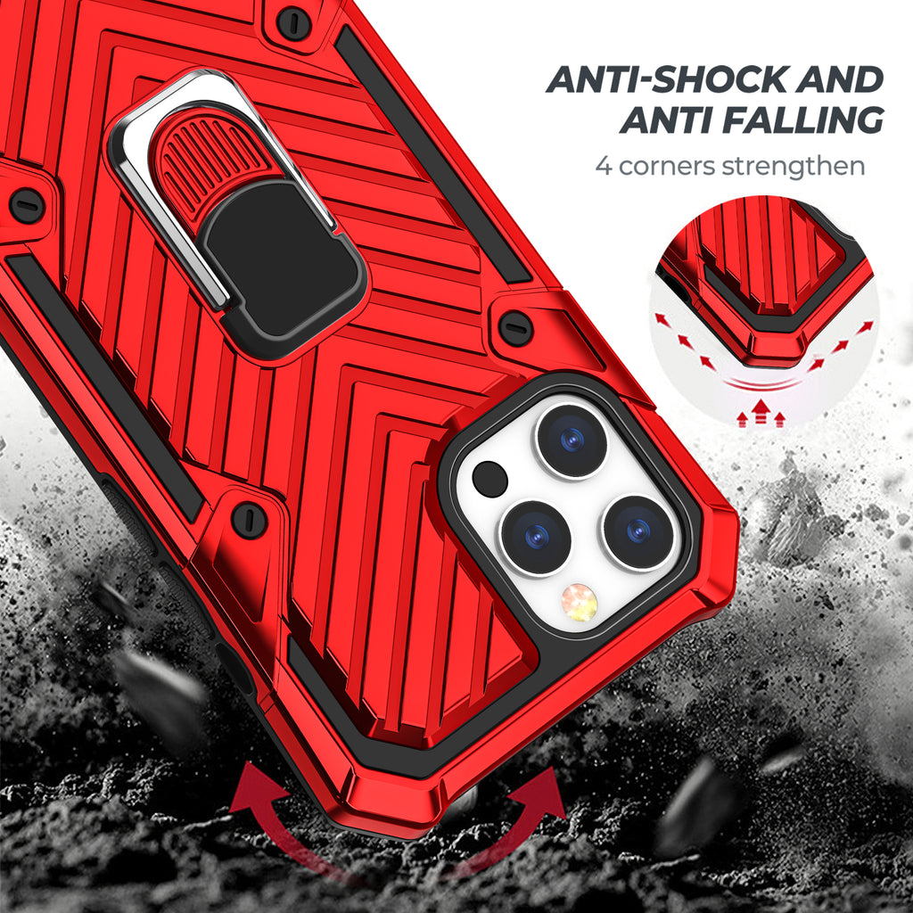 iPhone 12 Pro Rugged Tough Case Shockproof Hybrid Cover RED