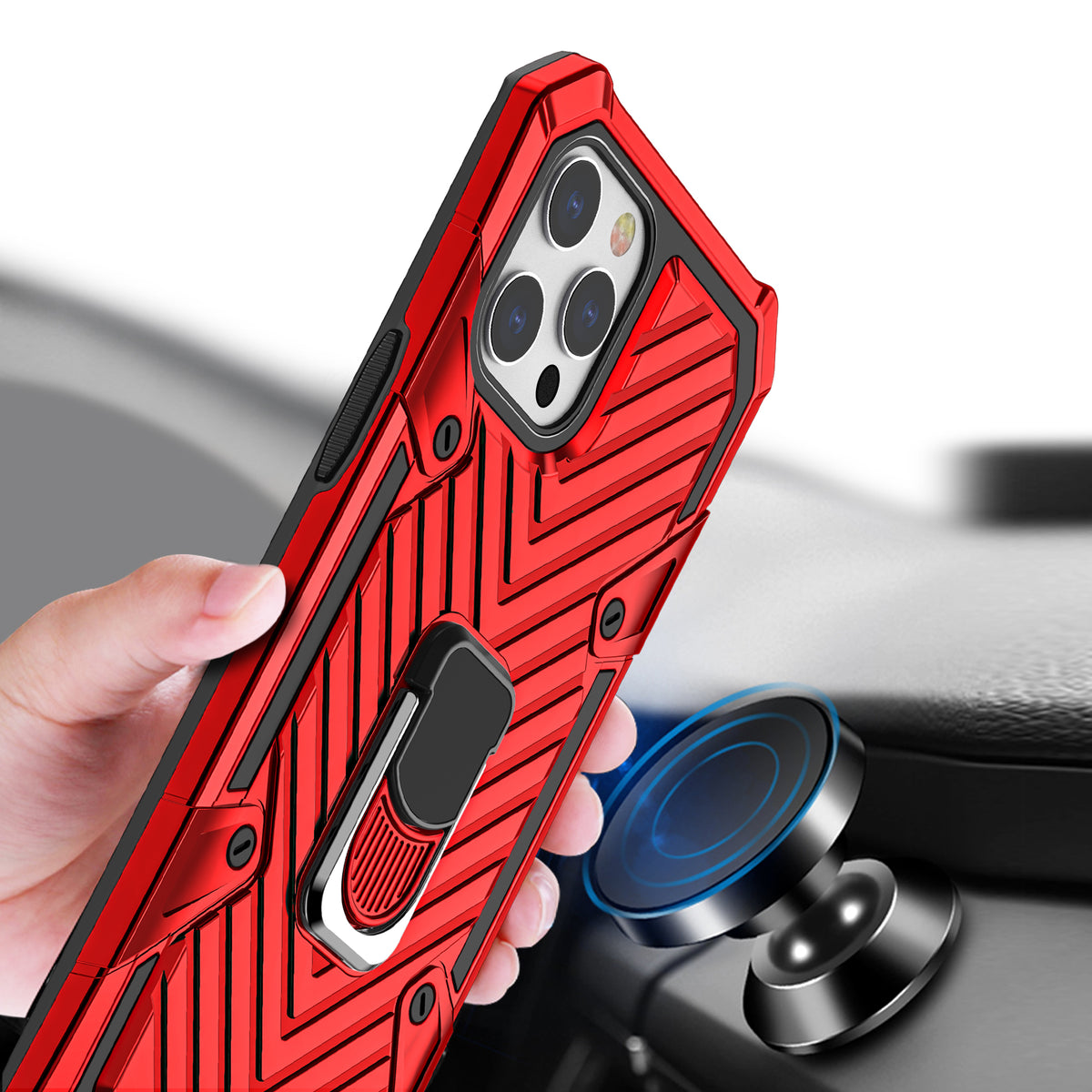 iPhone 12 Pro Rugged Tough Case Shockproof Hybrid Cover RED